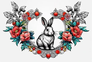 Chinese bracelet with rabbit pendent tattoo idea