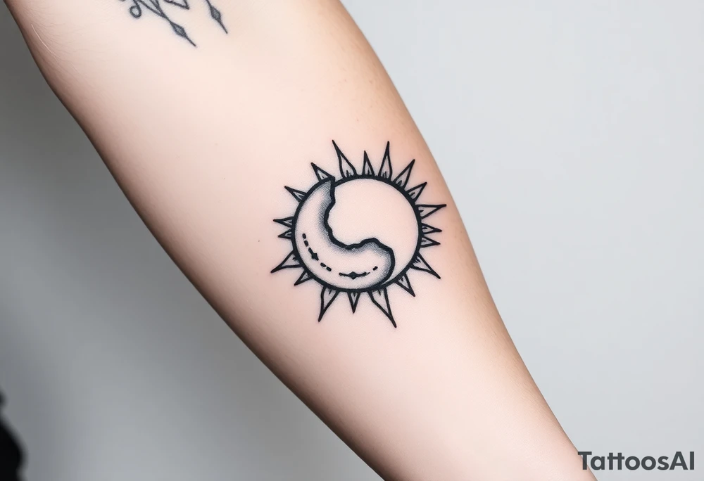diabolic moon and sun tattoo idea