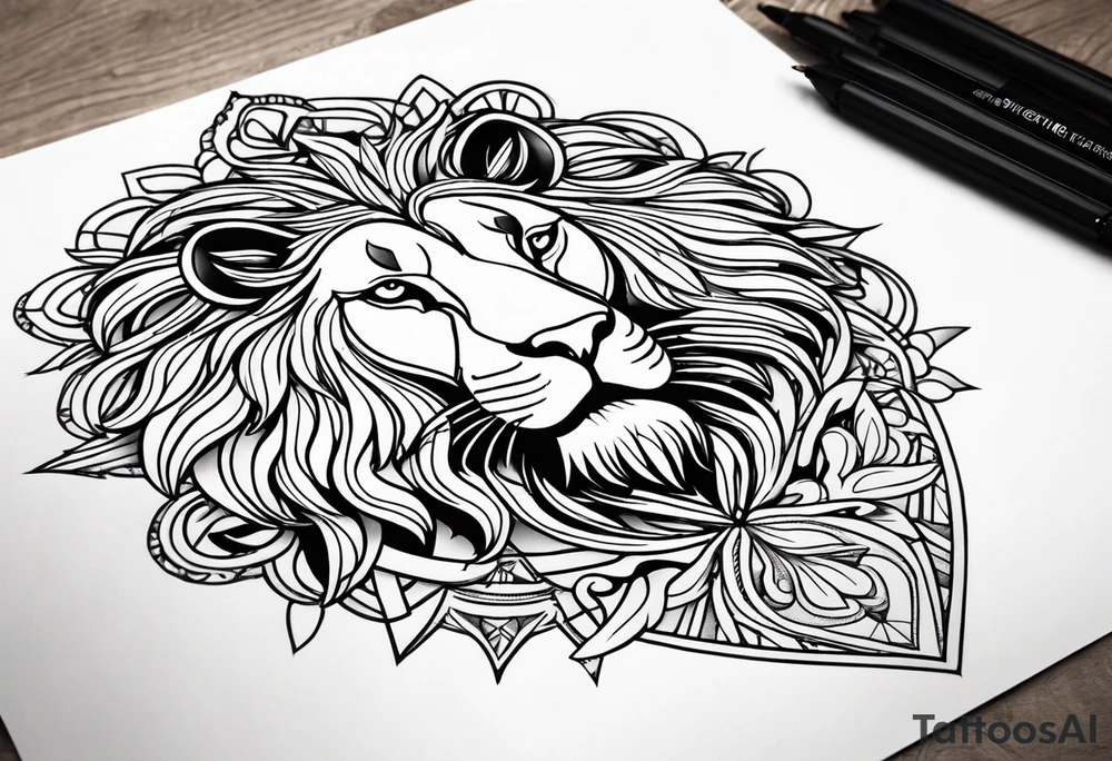 heraldic lion tattoo idea