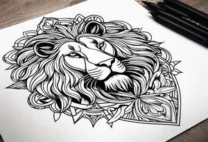 heraldic lion tattoo idea