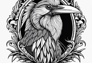 Scary shoebill stork American traditional tattoo idea