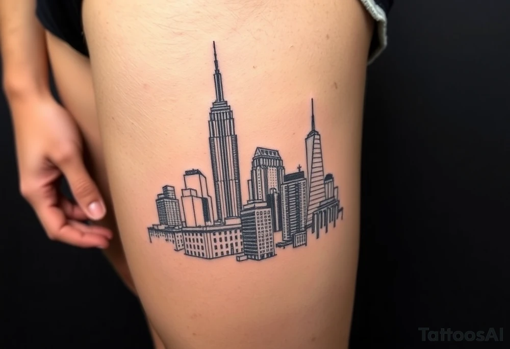 toxic new york city landscape tattoo idea