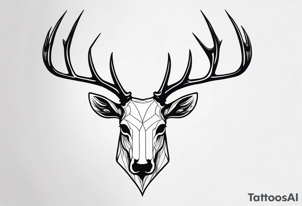 A crow on a elk skull tattoo idea