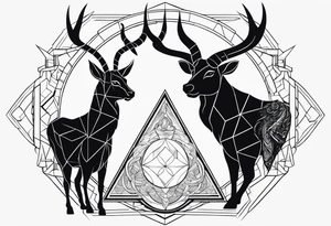 Couple's tattoos capricorn and aquarius uniting tattoo idea
