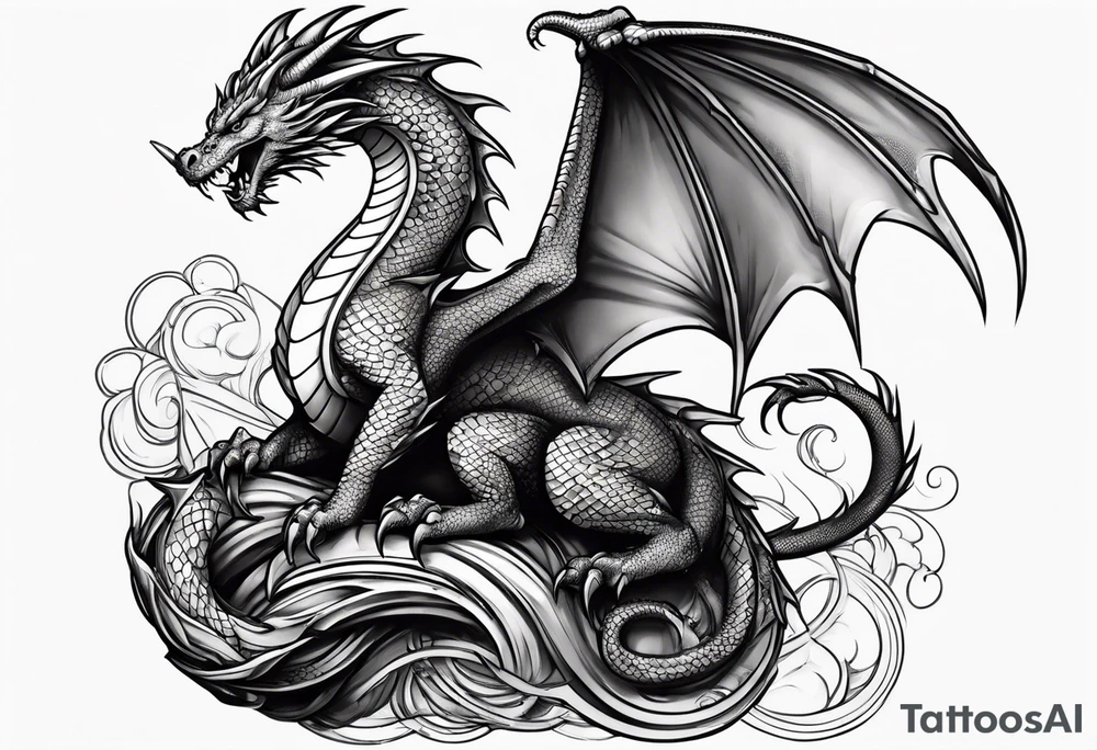 dragon perched with claws wrapped around on a pole tattoo idea dragon perched with claws wrapped around on a pole tattoo idea