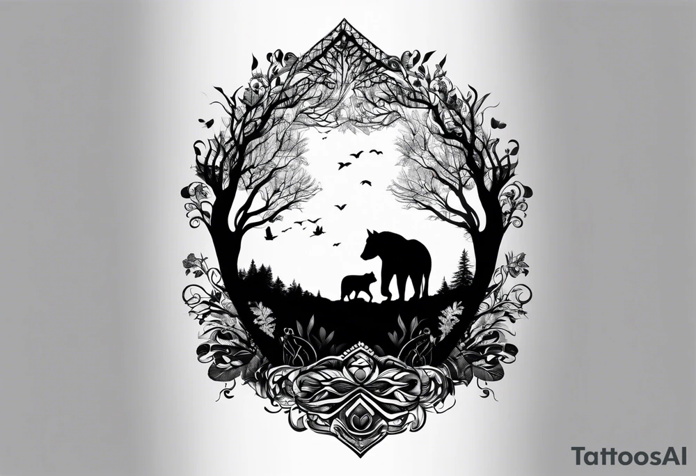 Bäume silhouette tattoo idea