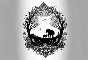 Bäume silhouette tattoo idea