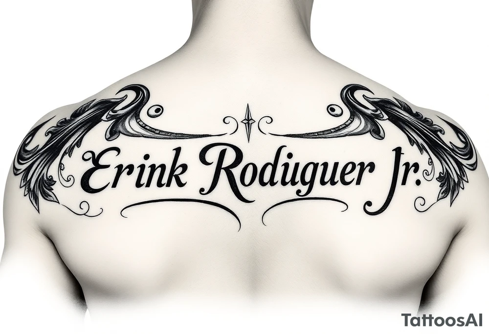 Tattoo with the name Erick Rodriguez jr  on fore arm tattoo idea