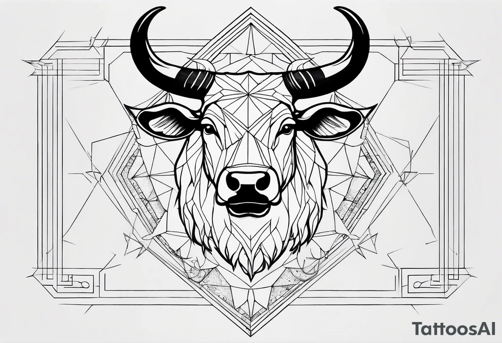 I want a geometric Taurus head with the planets positions on May 20th, 1989 tattoo idea