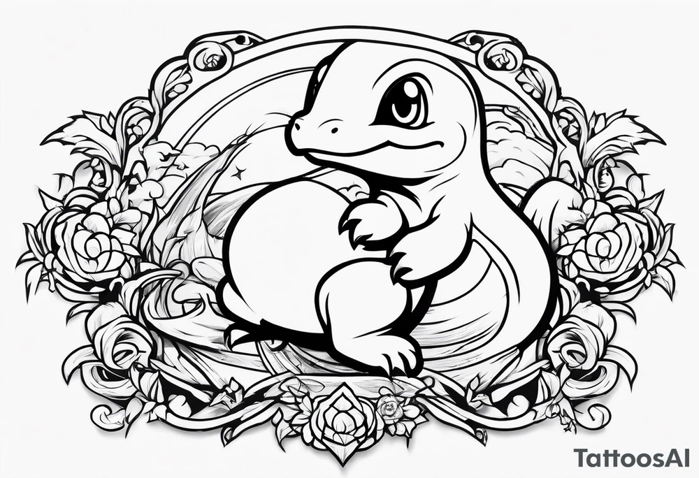 charmander whit glass tattoo idea