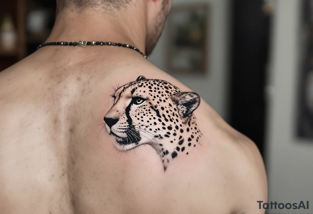 realistic cheetah tattoo idea