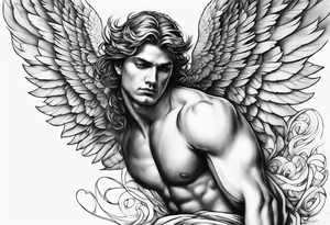 the falling angel male tattoo idea