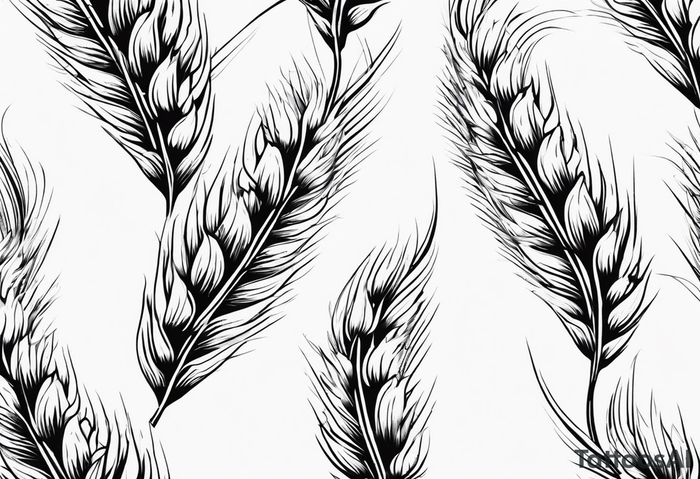 wheat spike tattoo idea
