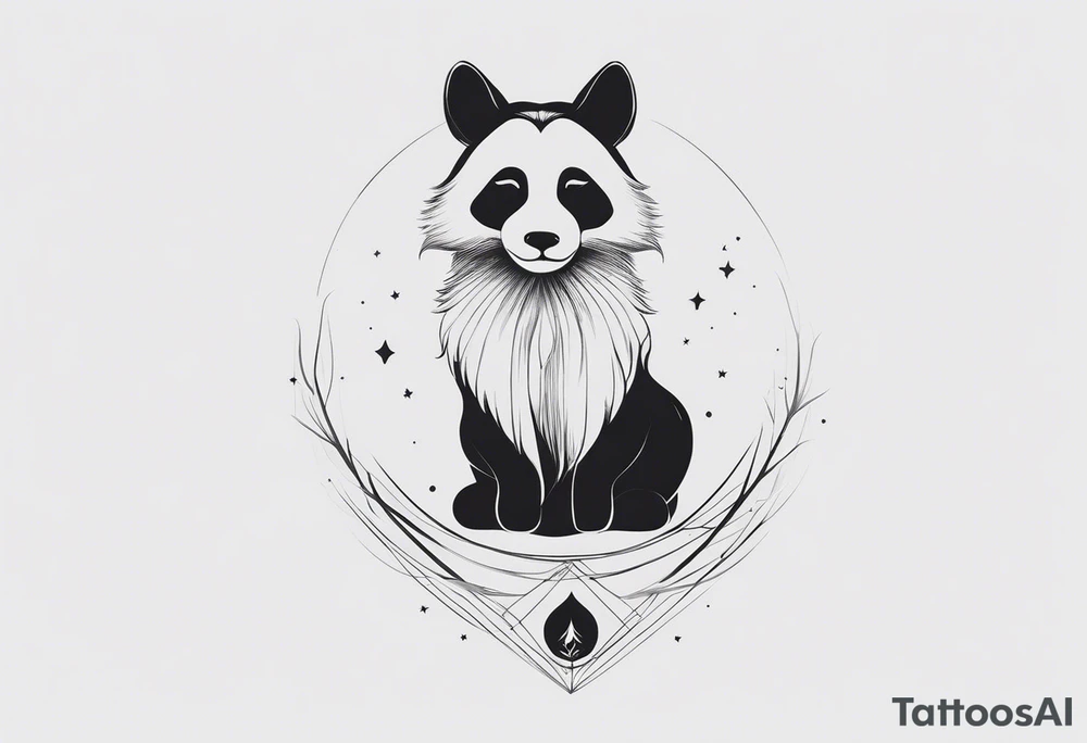 Мачу пикчу, лама и горы. Простой эскиз тату без мелких деталей tattoo idea