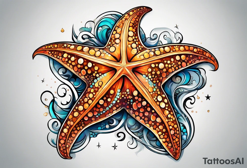 star fish of different shapes and sizes tattoo idea