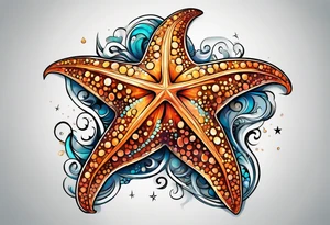 star fish of different shapes and sizes tattoo idea
