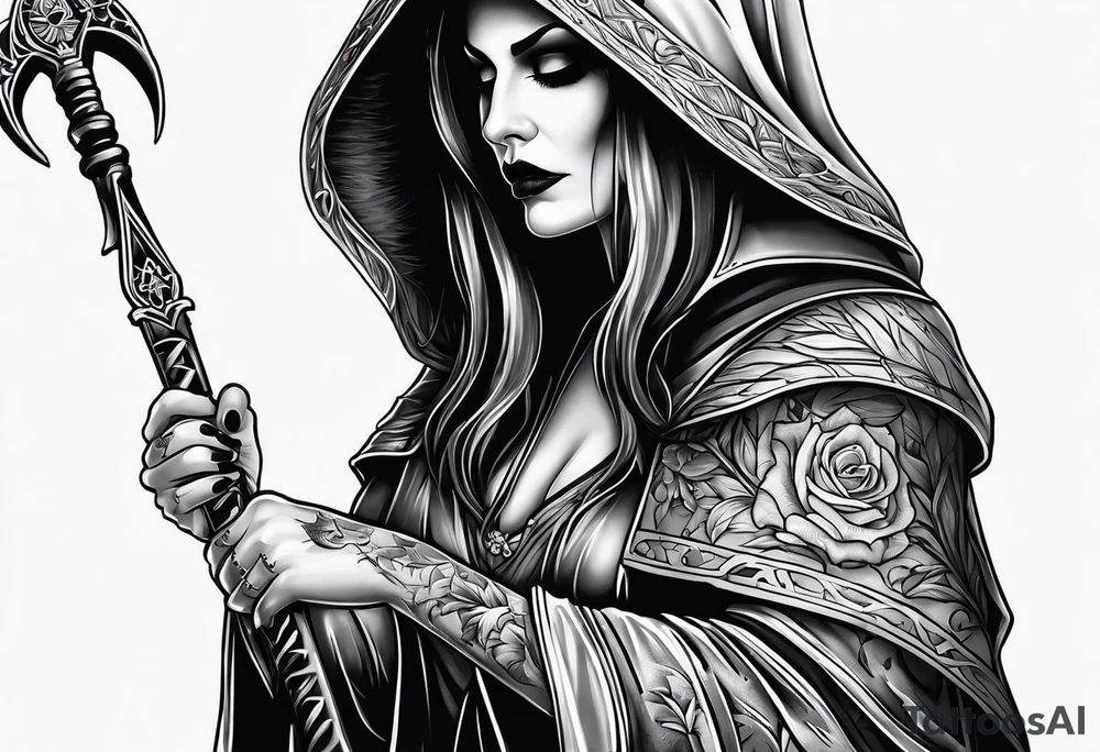lady grim reaper tattoo idea
