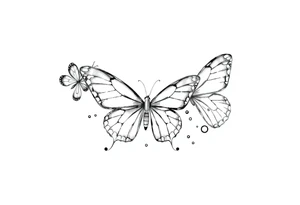 Basic outline of butterflies with lots of sparkles and some bubbles tattoo idea