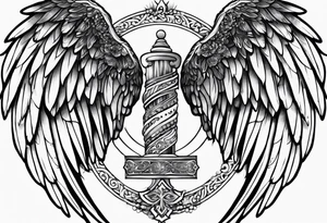 Angel Wings with the word Glenn in between tattoo idea