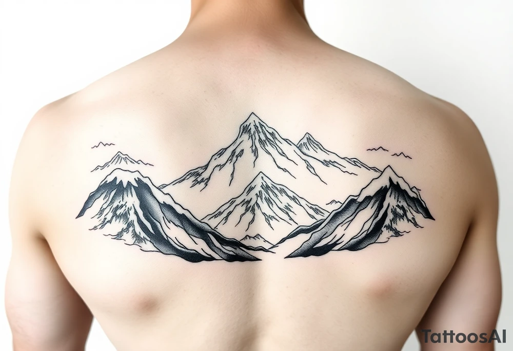 japanese mountains tattoo idea