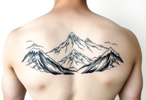 japanese mountains tattoo idea