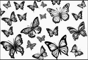 tiny butterflies trailing tattoo idea