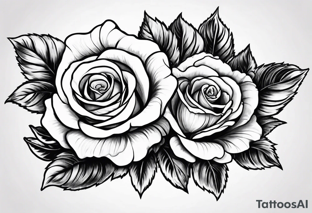 two violets and a rose tattoo idea