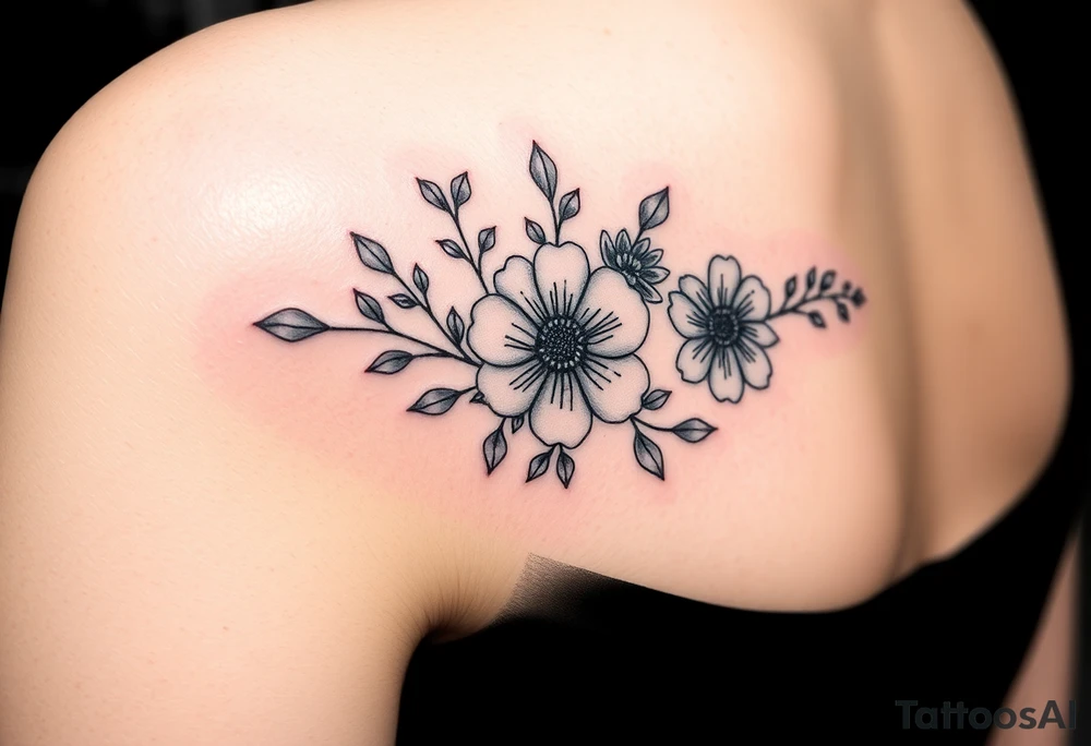 January December July birthday flower infinity flower tattoo idea