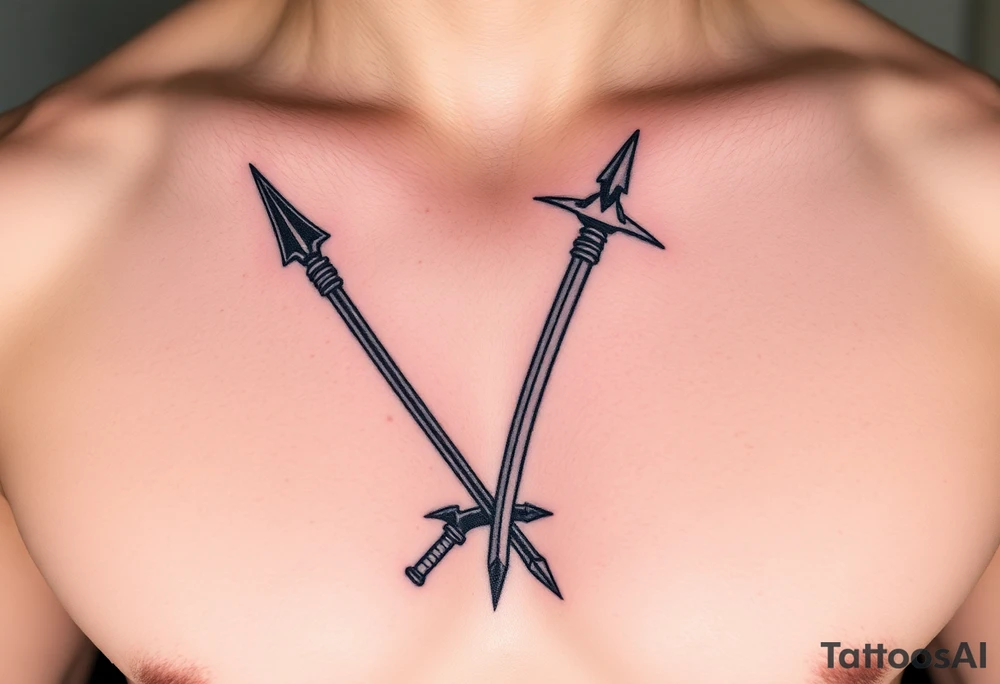2 Roman spears
 an axe 
A sword tattoo idea