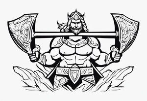 Simple David and Goliath tattoo idea