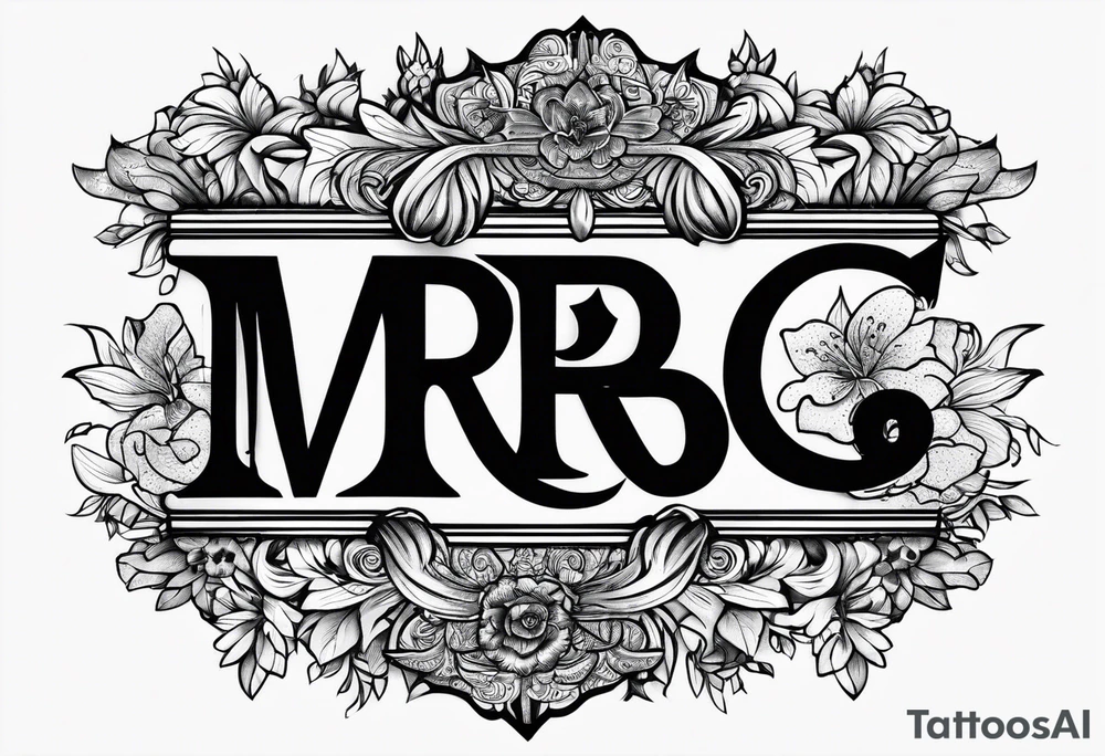 only letters "MRBG" tattoo idea