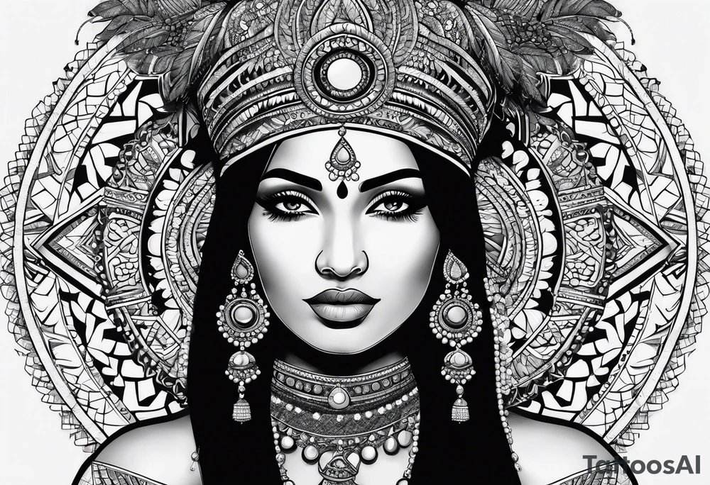 indian woman tattoo idea