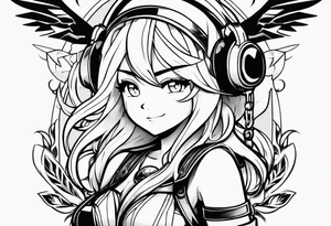 I wanna make hilda pokemon full hafl tattoo idea