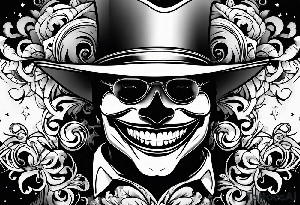 Smile now cry later gangster art masks tattoo idea