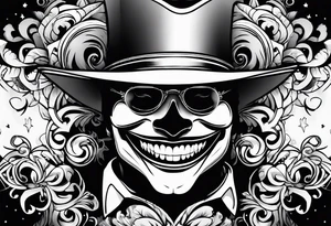 Smile now cry later gangster art masks tattoo idea
