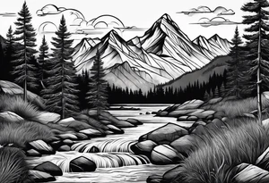 mountain landscape tattoo idea