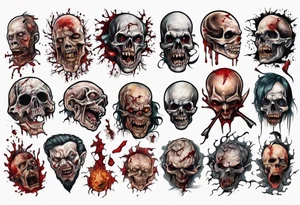 Gruesome horror scene tattoo idea
