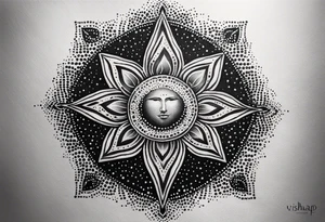 strength, small, sun cross ,  elegant, 
 vishap tattoo idea