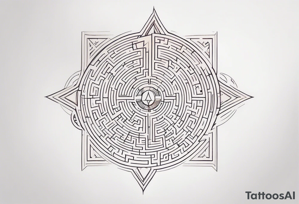 Labyrinth, Castle, North Star tattoo idea