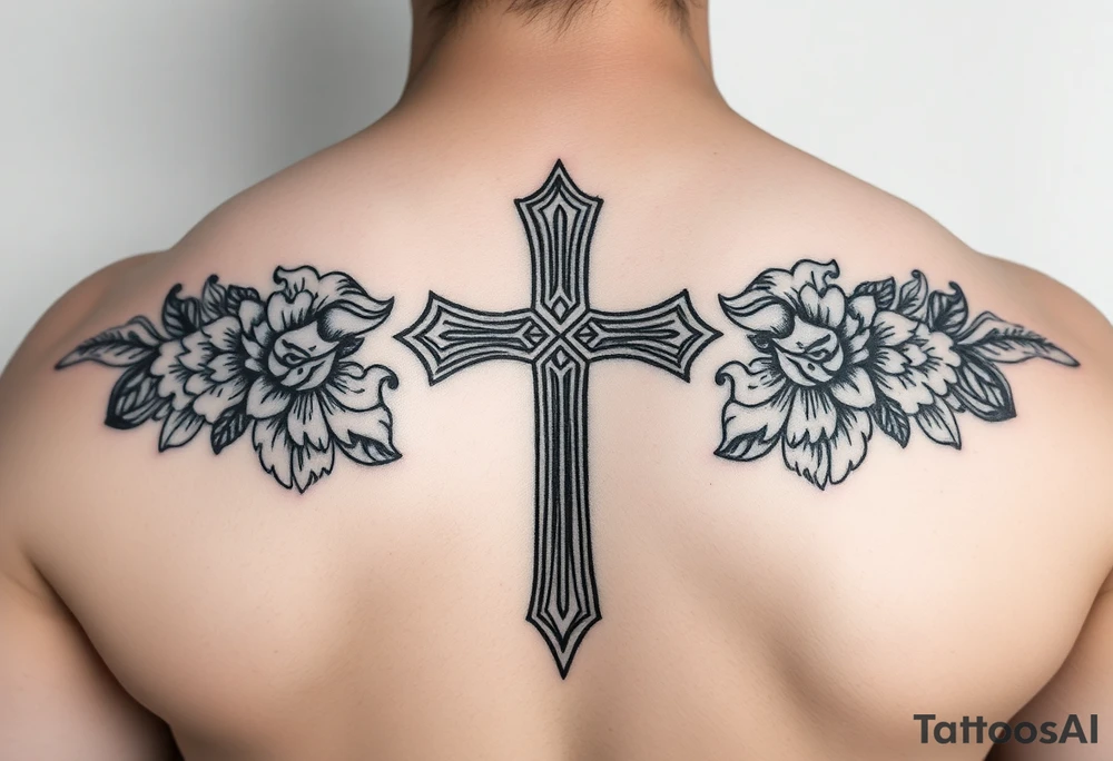 cross Polynesian tattoo idea