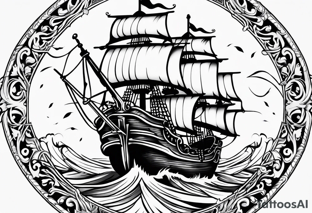 Pirate filigree tattoo idea
