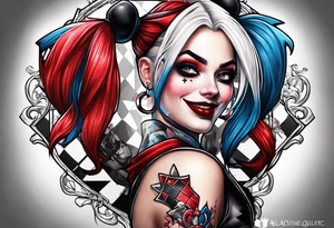 Pinup Harley Quinn tattoo idea
