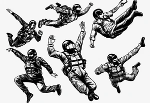 skydiving, shooting guns tattoo idea