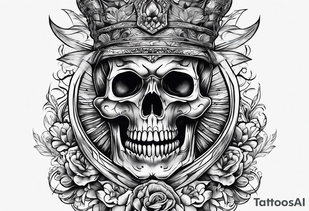 Burning skeleton tattoo idea