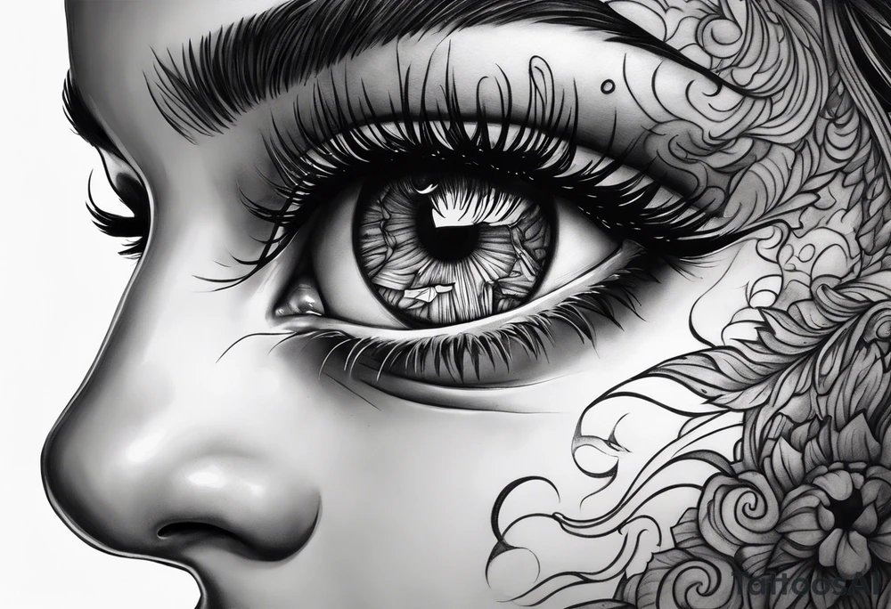 Bleeding eye rolling into head tattoo idea
