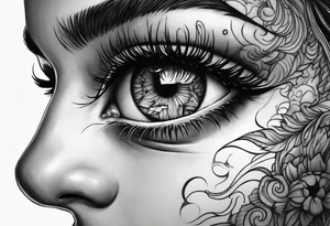 Bleeding eye rolling into head tattoo idea