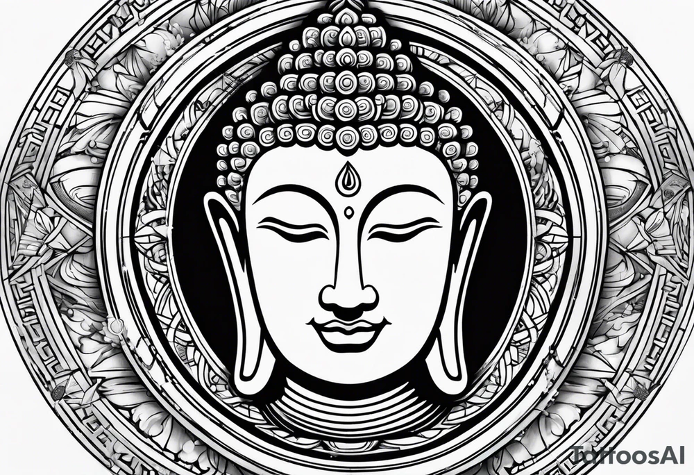 Buddha compass tattoo idea