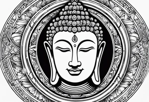 Buddha compass tattoo idea
