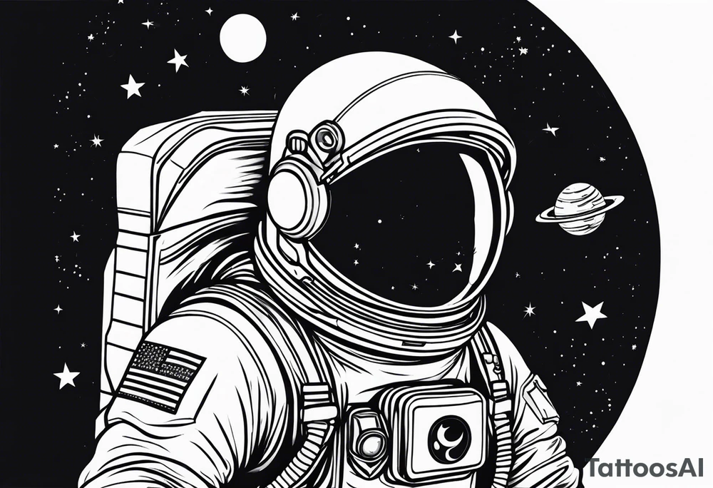 astronaut in space tattoo idea
