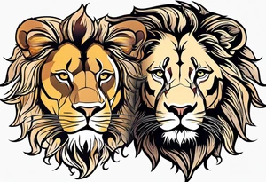 Lion and lioness with august 17 & 18 tattoo idea